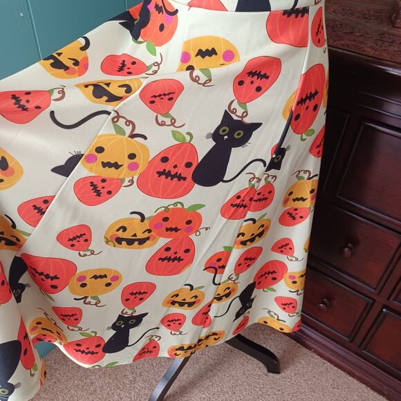 Dress Tells Retro Women's Halloween Swin Dress Short Sleeves, Rockabilly Cats - Picture 3 of 10